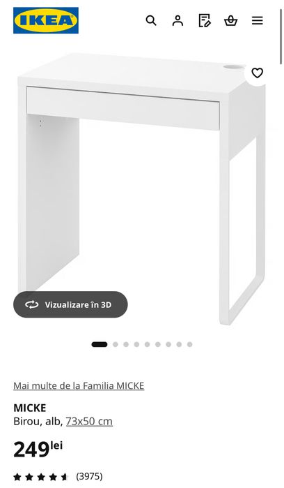 Birou 73x50cm Micke - Ikea