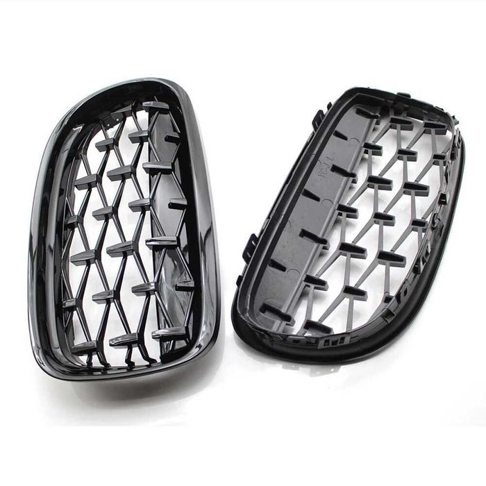 Grila Grile Diamond Nari Duble M Bara Fata BMW E90 E91 Facelift LCI, 08-11, Negru Lucios