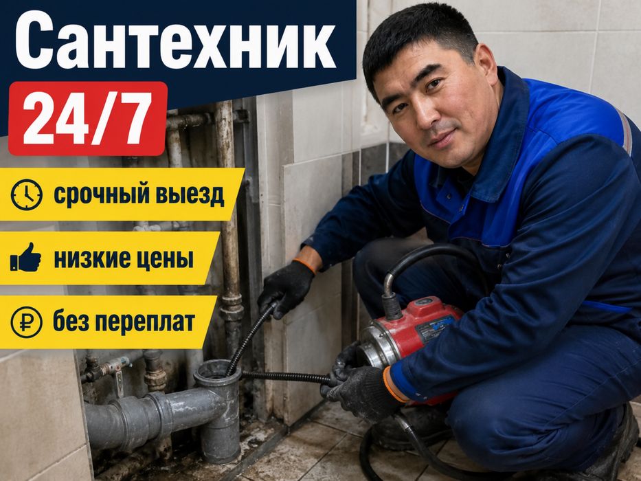 Сантехник Алматы 24/7 прочистка канализации