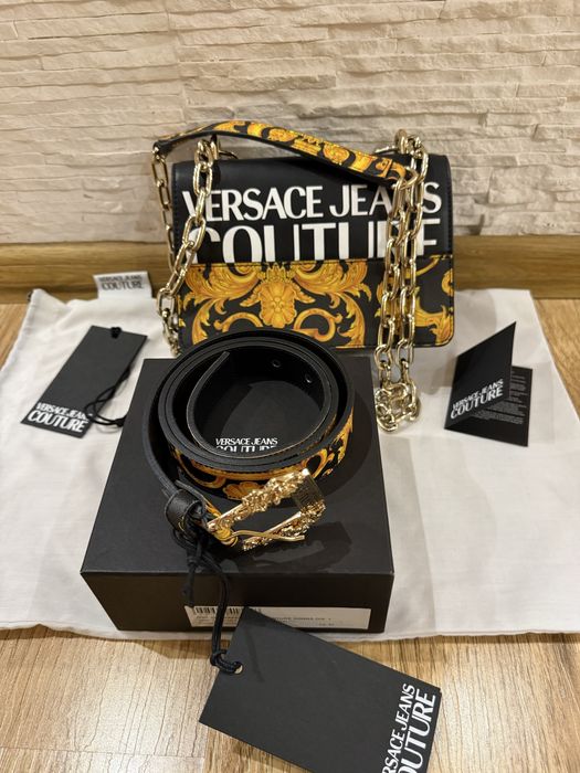 Уникална чанта и колан Versace Jeans Couture, 100% Original