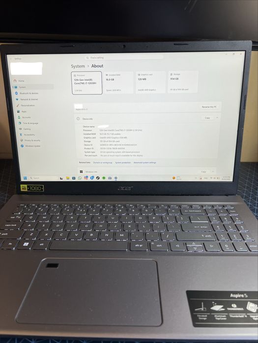 Laptop Acer Aspire 5 I7-12650H