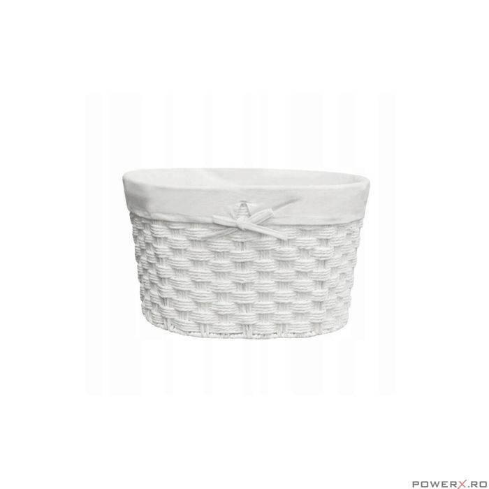 Cos organizator pentru cosmetice, oval, alb, 35x24x16 cm, Sepio