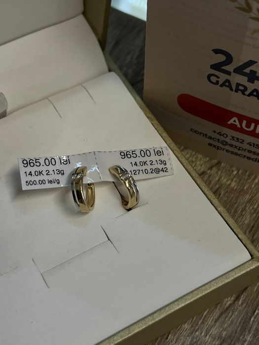 (AG42 B. 12710.2) Cercei 14k 2.13 gr (GARANTIE 24 LUNI)