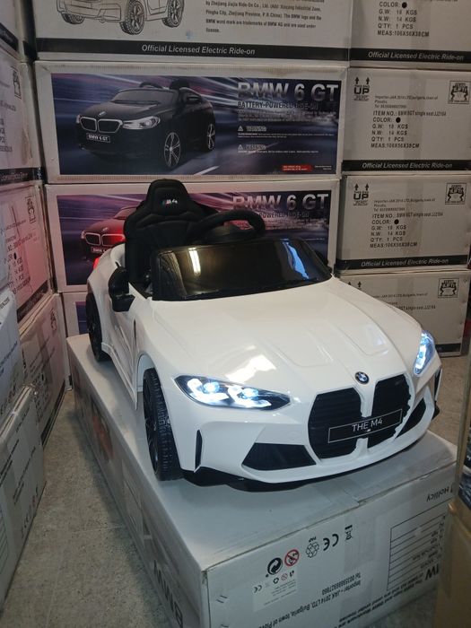 Топ!!Промо цена Акумулаторна кола BMW M4с меки гуми,кожен салон,12V