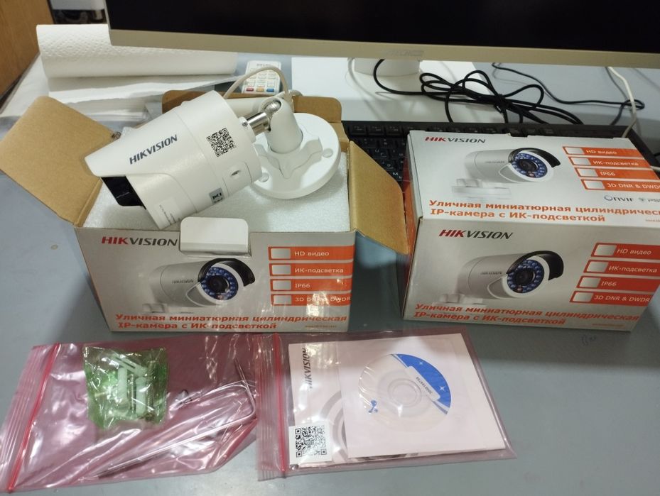 Продам2шт уличная миниатюрная цилиндрическая ip-камера с ИК подсветкой