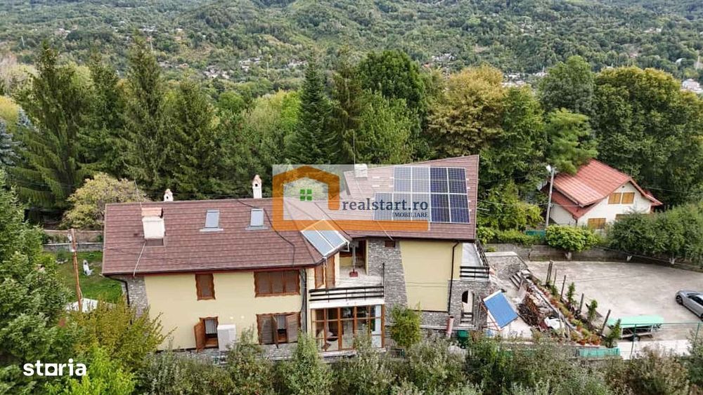 Vedere padure, panouri solare si fotovoltaice, pompa de caldura,  semi
