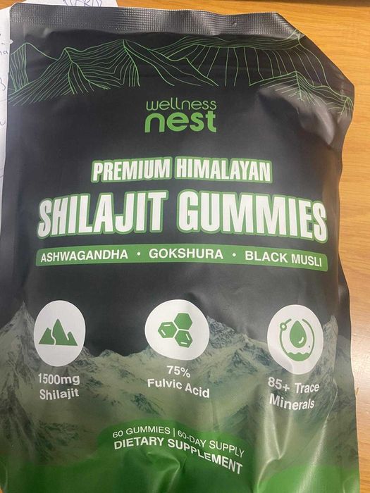 Shilajit Himalayan Gummies Wellness nest – 1500mg – Ashwagandha, Gokshura, Black Musli – 60 buc – Nou