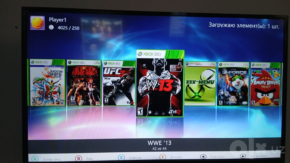 Xbox 360 slim 250gb 43 ta o'yin