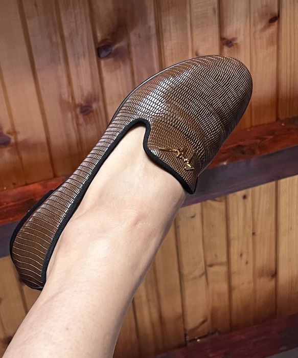 Giuseppe Zanotti, premium, 100% piele, balerini maro, piele sidef