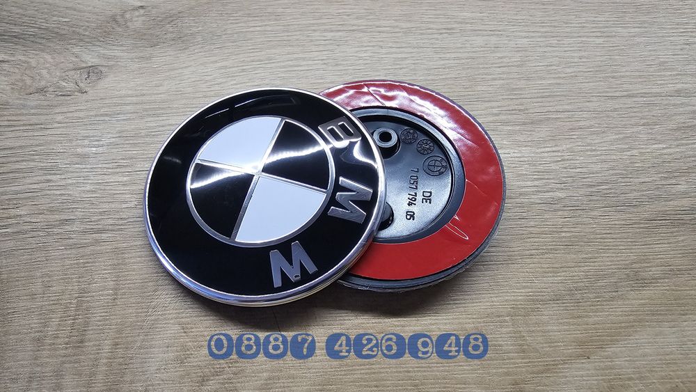 Черно бяла емблема за Бмв 82мм за Ф серия  bmw F10 F20 f30 F31 G20 G21