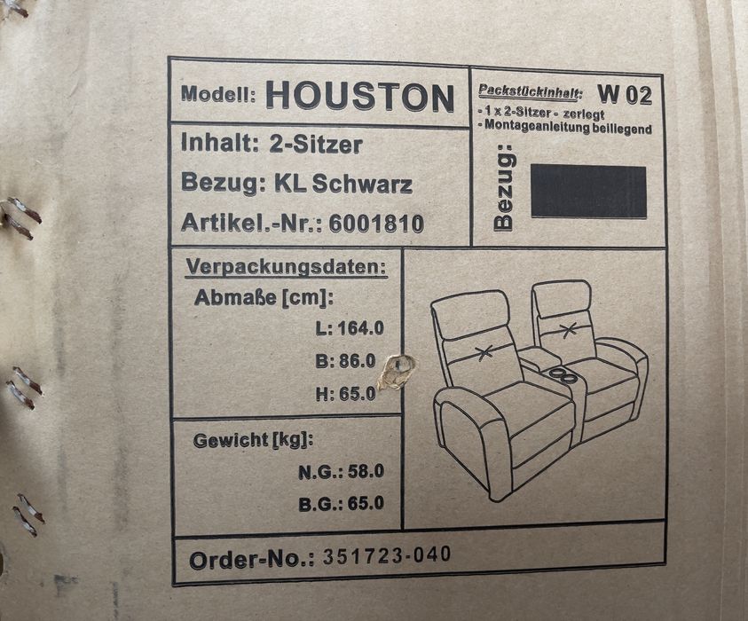 Fotoliu Canapea recliner 2 locuri tip cinema NOUĂ