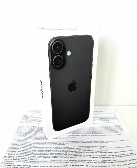 НОВ! iPhone 16 128GB Black ГАРАНЦИЯ 36 Месеца!
