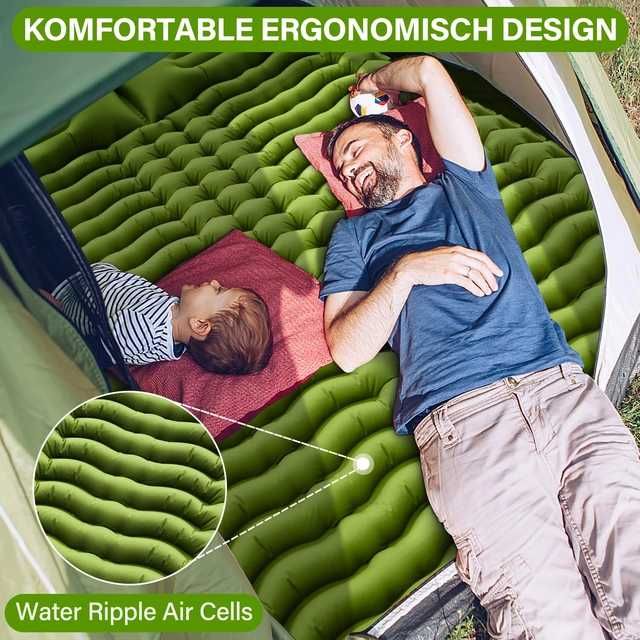 Saltea Autogonflabila,10cm, Cu Pompa Picior, 2 Persoane TRANSP GRATUIT