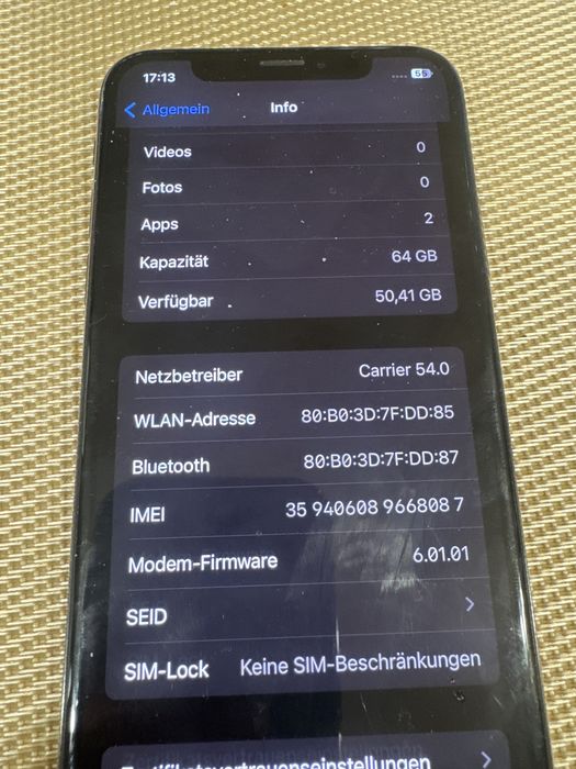 vand iphone x de 64 gb