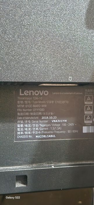 Monitor Lenovo ThinkVision 60hz