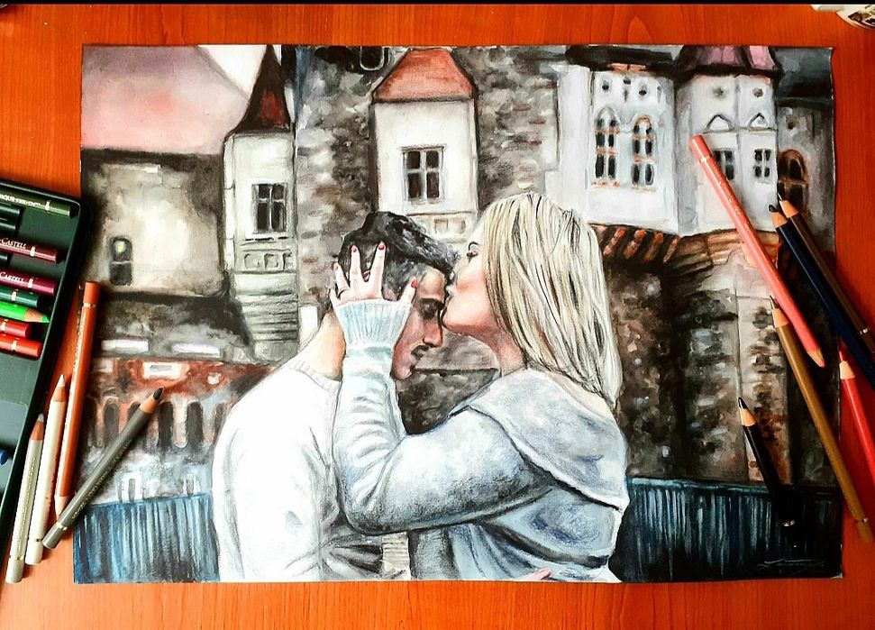 Realizez portrete în creion, alb-negru sau color