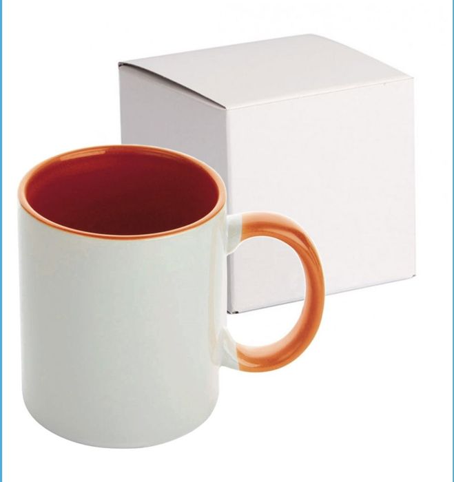 Чаши за Сублимация-Цветна вътрешност и дръжка!