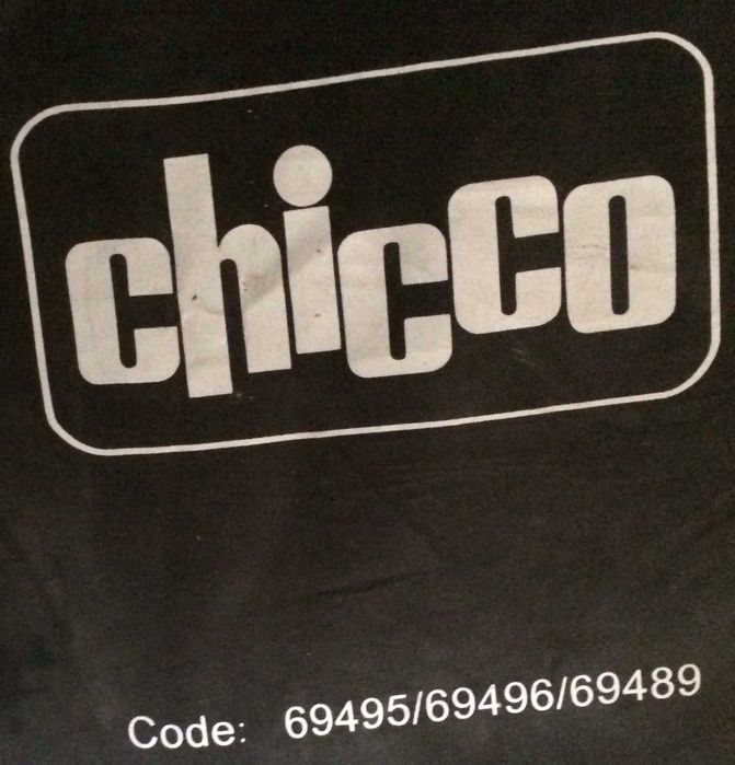 Patut Chicco pliabil negru cu insertii pe albastru