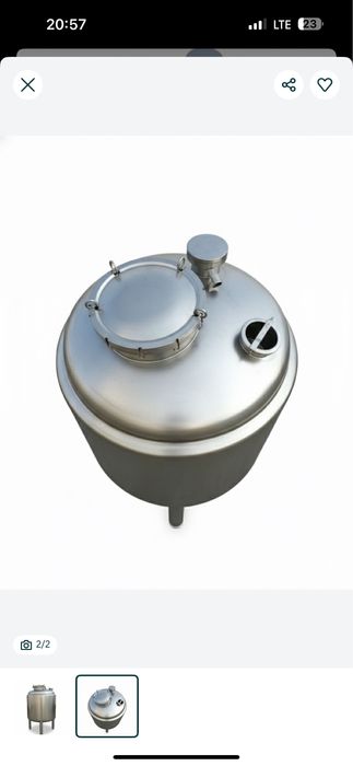 Реактор 1200 л из нержавеющей стали пищевой/фармацевтический (2 шт)