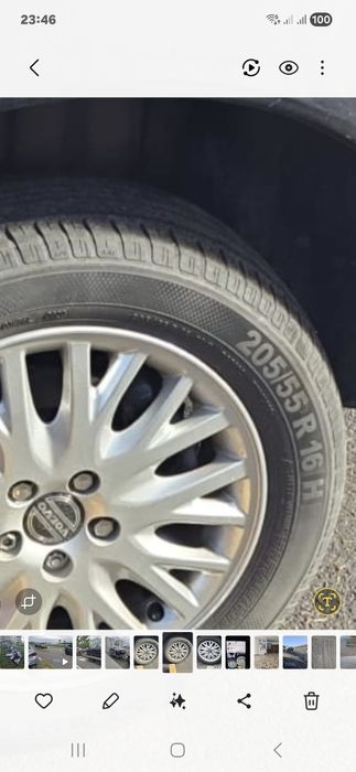 Vand set 4 cauciucuri de vara  cu jante de aliaj originale VOLVO