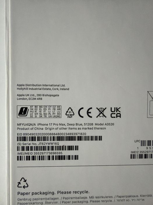 iPhone 17 Pro Max de 512GB, Garantie