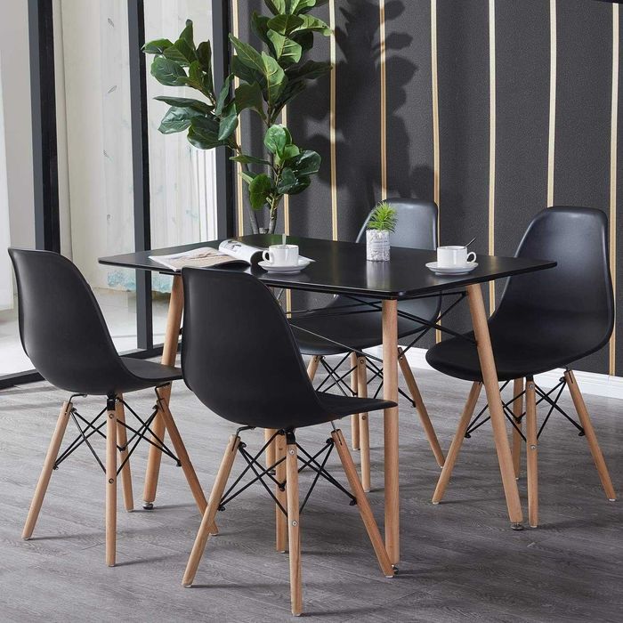 Правоъгълна трапезна/кухненска маса от бук, MDF 110 x 70 x 73 см Д Ш В