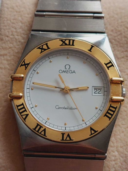 Omega Constellation-часовник Омега кварц- стомана и златна гривна 18к.