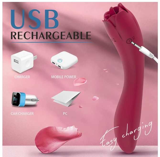 Женски вибриращ масажор  PHANXY Rose, 2 в 1.