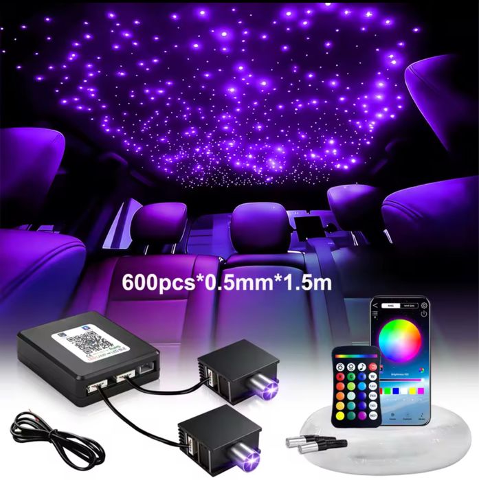 Kit fibra optica plafon  600 fire auto/casă