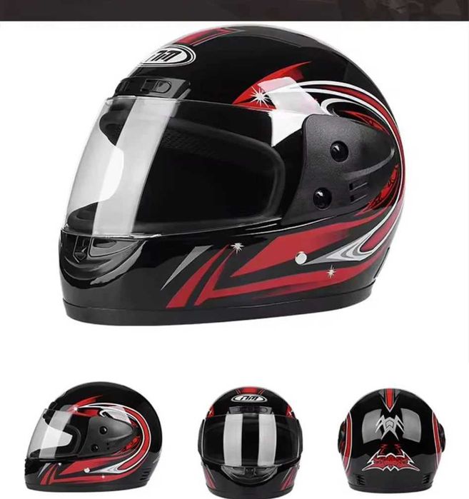 Casca Moto/Scuter/ATV, viziera detasabila, marime universala, Negru
