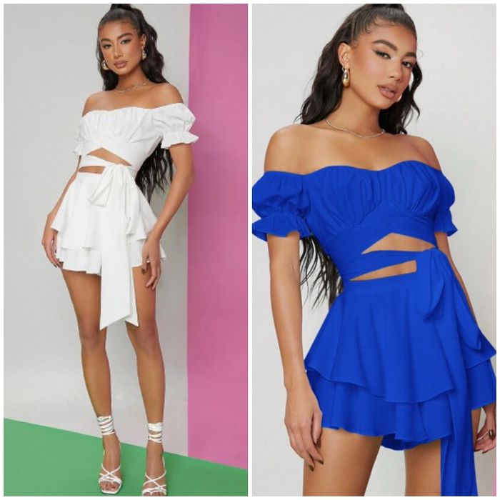 Ефектен сет, комплект в бяло/синьо/бебешко розово