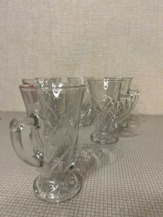 Шесть кружек Noritazeh Soga Japan | Кружки стекло с тиснением Япония