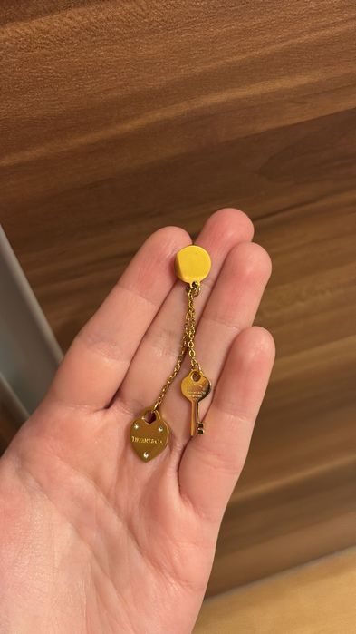 Cercei tiffany & co inimioară și cheie cu cristale micuțe