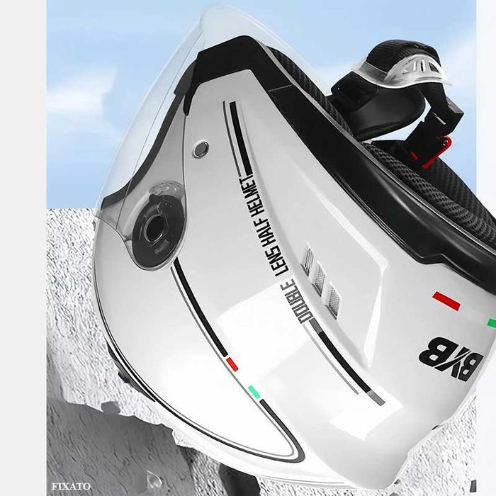 Casca Moto/Scuter/ATV, viziera dubla, marime universala, Alb