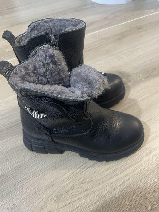 Кожаные зимние обувь