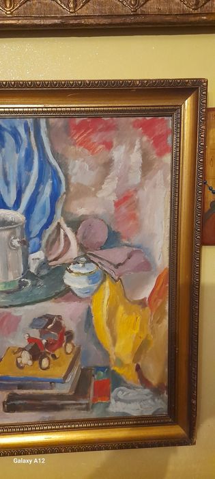 Tablou natura moarta Mihai Nistor 1978 ulei pe panza lipita pe carton