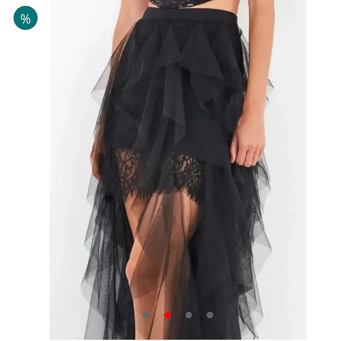 Пола с воали в черен цвят