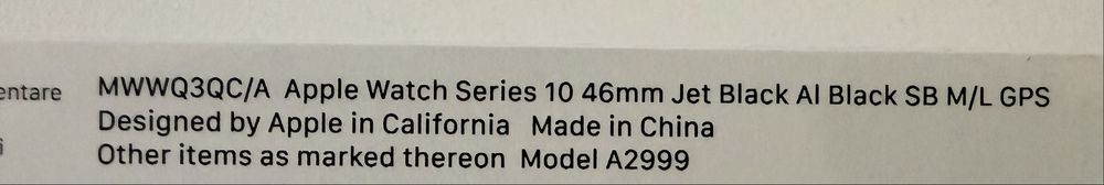 Смарт часовник Apple Watch S10 Jet Black