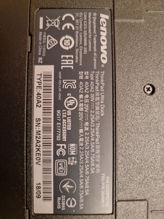 Докинг станция docking station Lenovo ThinkPad 40A2 с kensington lock