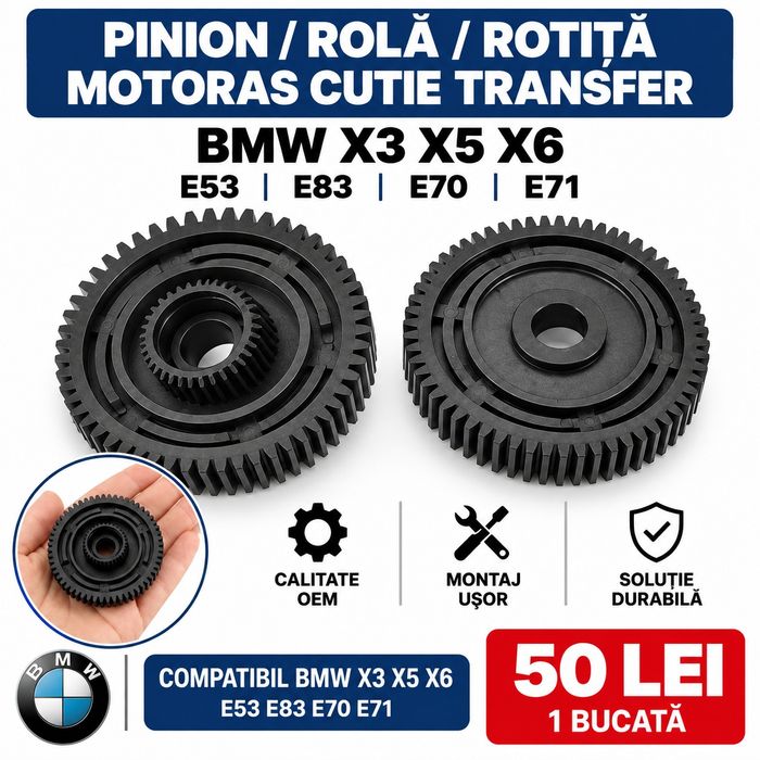 Set 2 pinioane actuator cutie transfer BMW X3 X5 X6 E53 E83 E70 E71 4x4 XDrive
