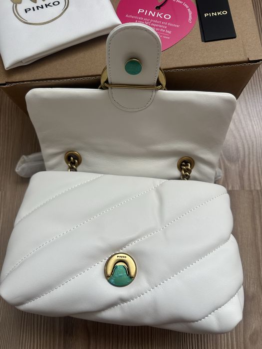 Дамска чанта PINKO Love Mini Puff в бял цвят