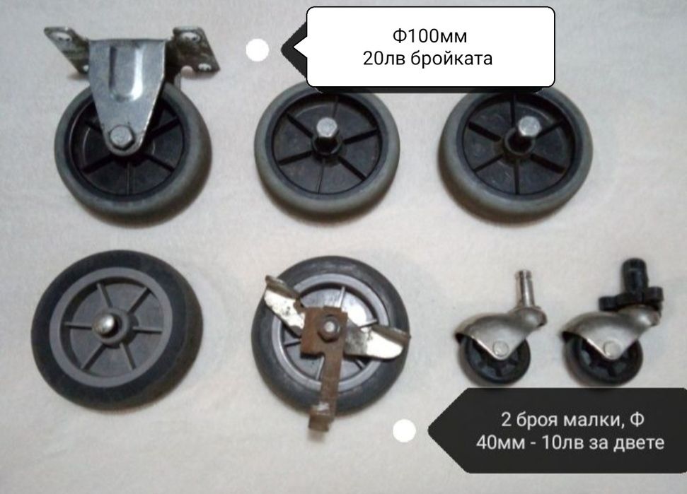 Колела за колички, дръжка за прозорец, патрон за брава