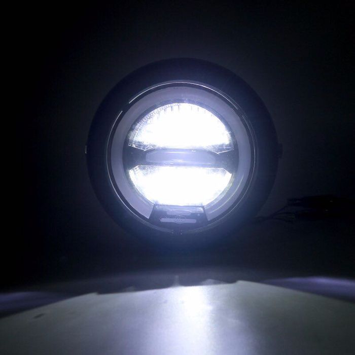 Far Moto Rotund 15cm DRL Led Cafe Race Bobber Naked Metal Custom A728