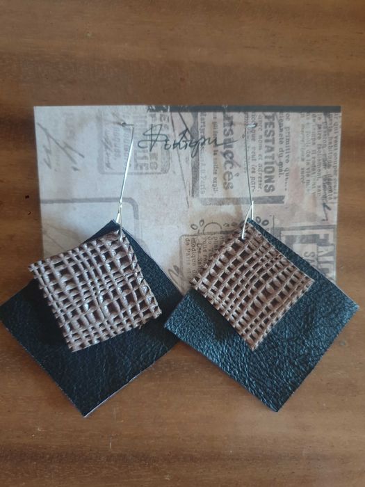 Ръчна изработка кожени обеци