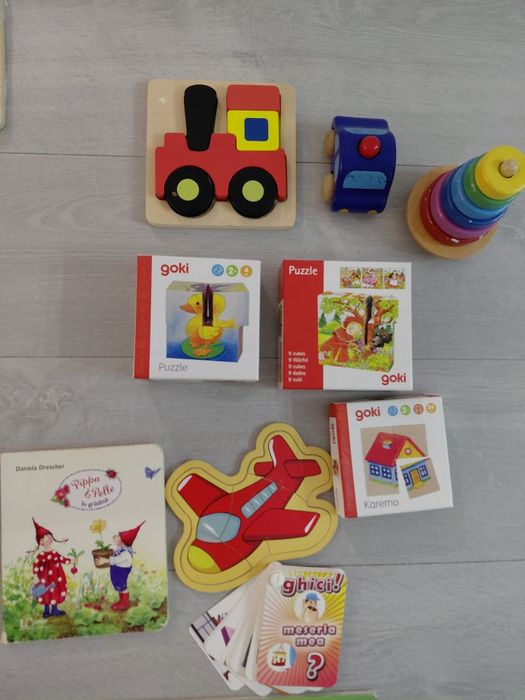 Lot premium jucării lemn Montessori & Goki
