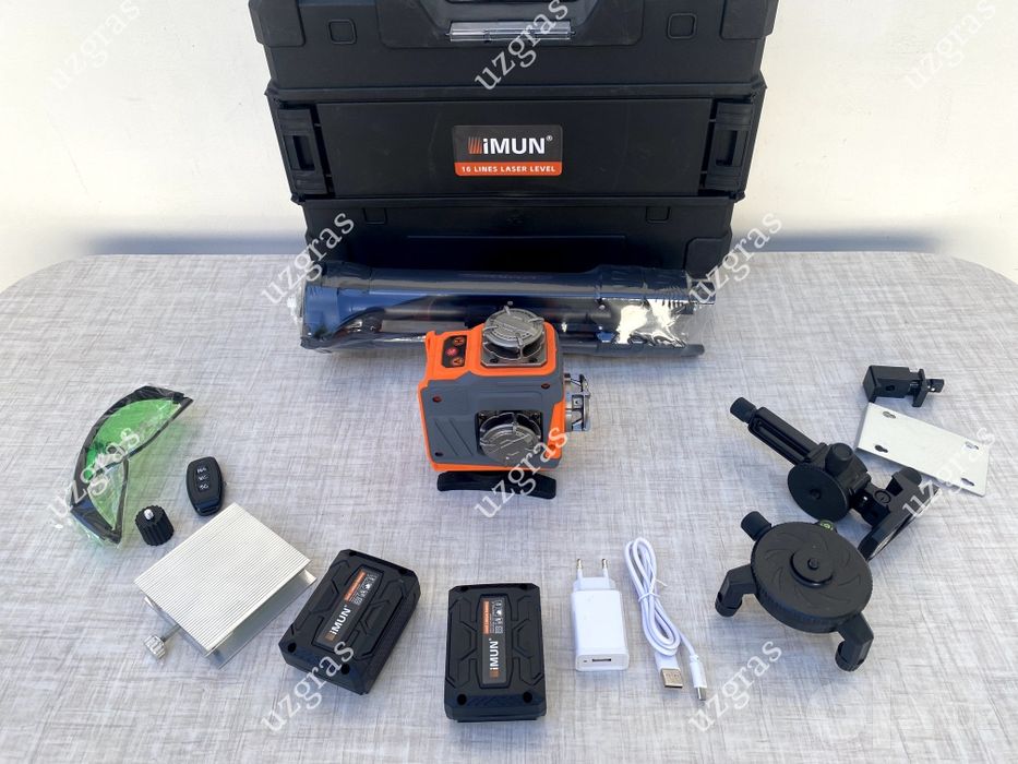 Бепул доставка лазерный уровень IMUN лазер 4D 360⁰ зеленый луч новый