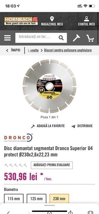 Disc diamantat segmentat Flex 180 230 Dronco Superior U4 protect