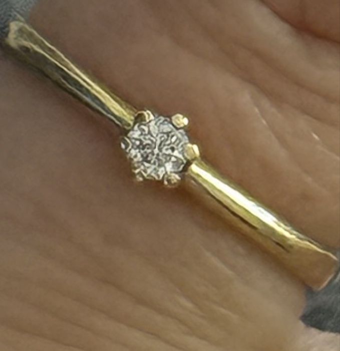 Inel logodna aur  14k cu diamant