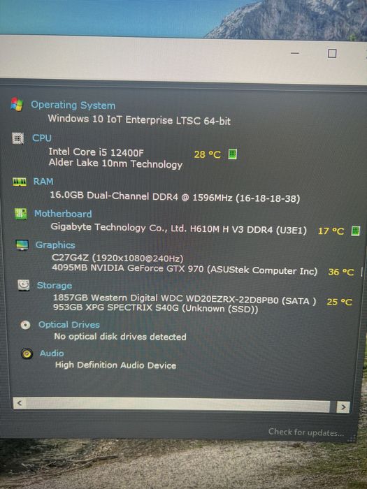 Vand pc gaming i5 12400f gtx 960 rog strix 16gb ram ddr4