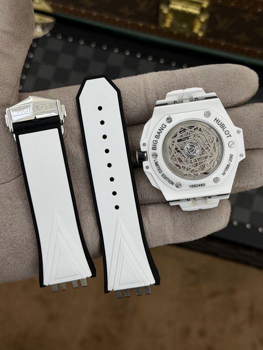 HB Big Bang Sang Bleu White Ceramic 45mm